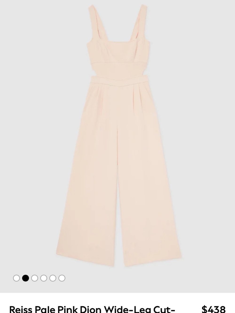 Reiss Blush Cutout Wide-Leg Jumpsuit - Picture 7 of 8